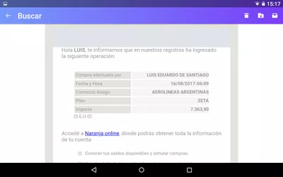 Una factura papel