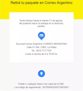 Producto no entregado