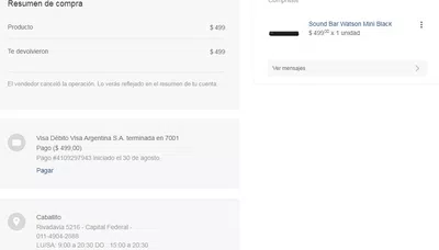 Quiero mi producto que lo pague (debitada) y cancelaron la compra sin motivo