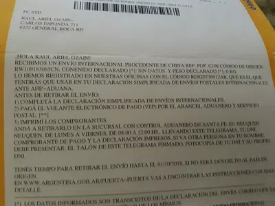 Por qué está retenido el paquete