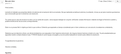 Necesito que mercadolibre  me devuelva mi dinero