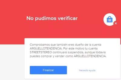Cuenta suspendida sin poder ingresar pido solucion ya!!