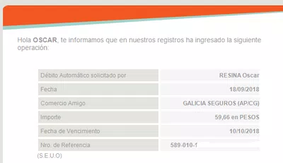 Conocer el detalle del seguro que me debitan sin solicitarlo