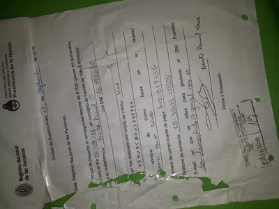 Anular el pago del 2.9.18 a renaper
