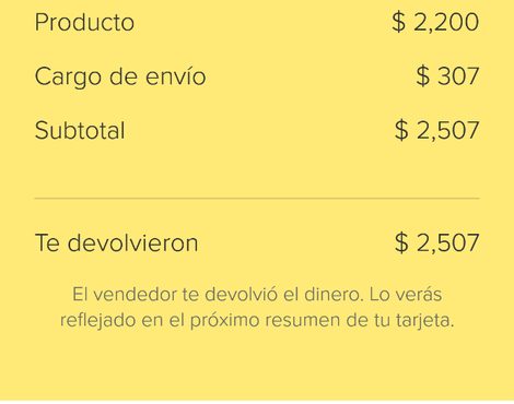 Producto que compre o devolución de mi dinero