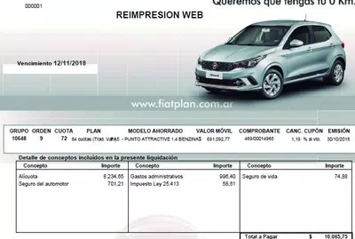 Sobreprecio en autoplan fiat