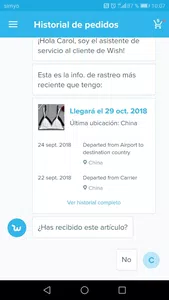 O los pedidos que hecho o mi dinero