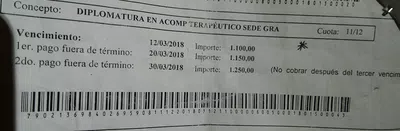 Pérdida de ticket de cuota universitaria