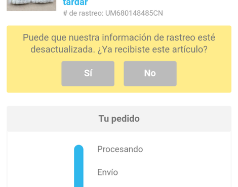 Que me lleguen los productos