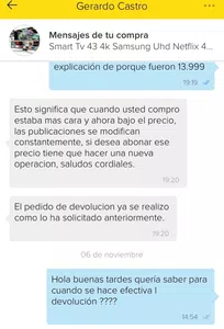 Devolución de mi dinero