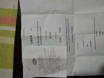 Confirmacion de pago a uber