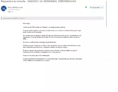 Ayudenme a que me regrese mi dinero mercadopago