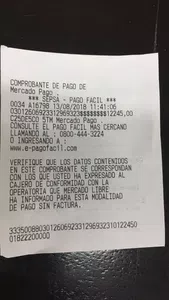 Datos del beneficiario del cobro por mercadopago