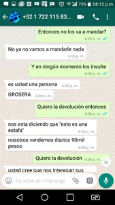 Reembolso o entrega de los equipos. smarthphones méxico