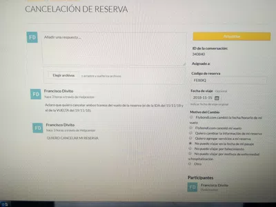Cancelar mis vuelos de flybondi