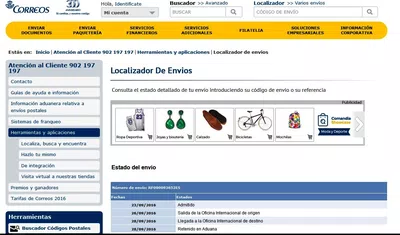 Paquete retenido en aduana