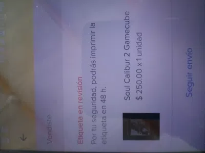 Etiqueta en revision mercado libre