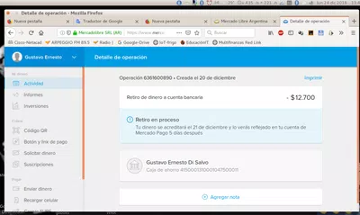 No transfieren mi dinero a mi cuenta