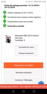 Conocer el status de mi pedido