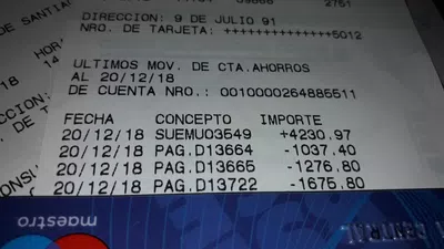 Q me pongan el efectivo q me sacaron