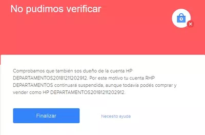 Necesito levanten la suspensión a mi cuenta rhp departamentos