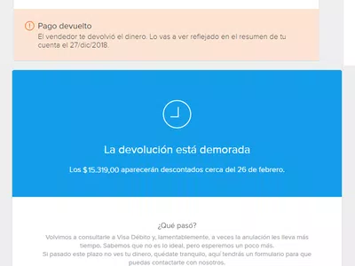 Devolucion de dinero de compra anulada