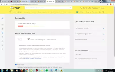 Problemas reputacion y mercado envios producto que vea mi cuenta