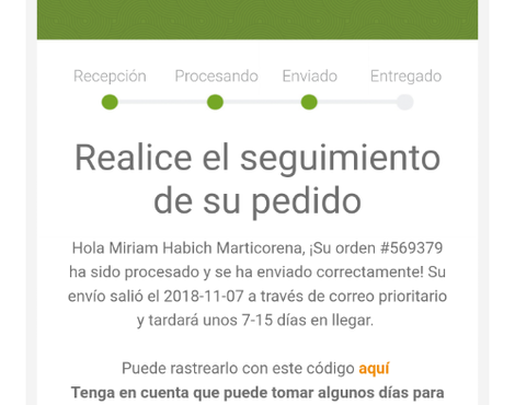 La enttega de mi producto o la devolucion del dinero