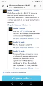 Devolución del dinero