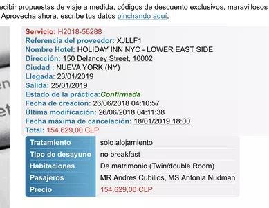 Cancelación de la reserva