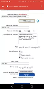 Concluir el trámite de seguro de directv con zurich