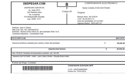 Quiero que el banco ó despegar me devuelva $ 26240,40