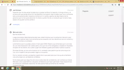 Devolucion de dinero