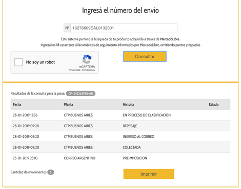 Pedido bloqueado en proceso de clasificación