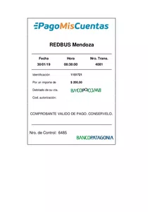 Recarga virtual de redbus no acreditada