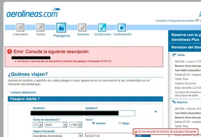Pasajero plus da error para sumar millas