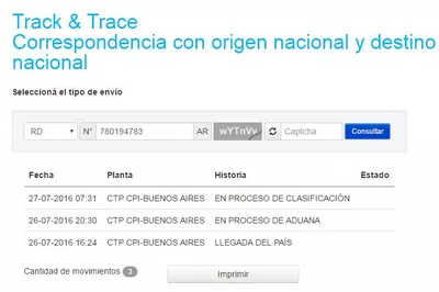 Envío desde el exterior retenido en la aduana