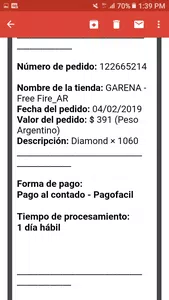 Que mi dinero este donde lo envie en garena freefire