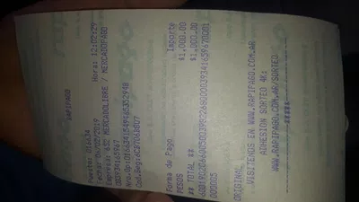 Devolver 1000 pesos