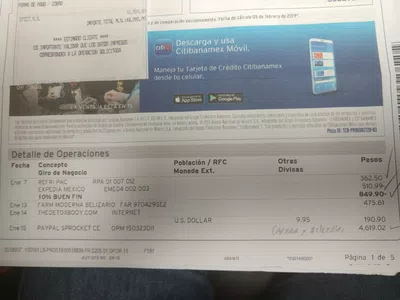 Cargo a mi tarjeta de credito 9.95 dls menusal