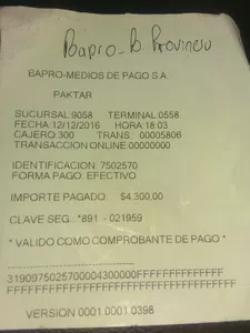 Quiero que confirmen que eh abonado los 4300 a paktar cobranza