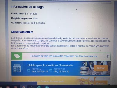 Me dirijo atentamente a quien corresponda con el fin de hacer un reclamo de un v
