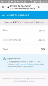 Devolución de mi dinero