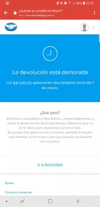 Mercadolibre tiene retenido $8.500 hace mas de 2 meses