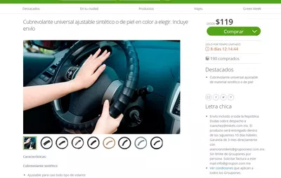 Groupon estafa: cubrevolante universal