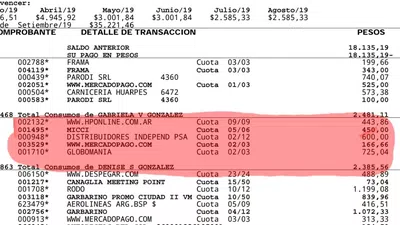 Debito de una compra que no hice