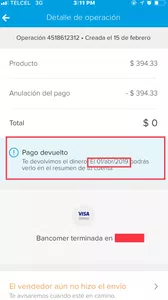 Devolucion de dinero (03/07/2019)