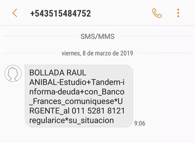 Mensaje para regularizacion de deuda