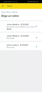 Retiro de una venta