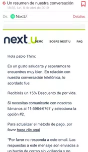 Quiero darme  de baja